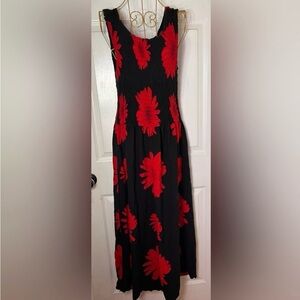 Black and Red Floral Maxi Dress